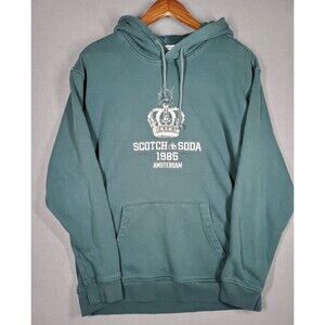Scotch and Soda Men's Green Graphic Hoodie Size L